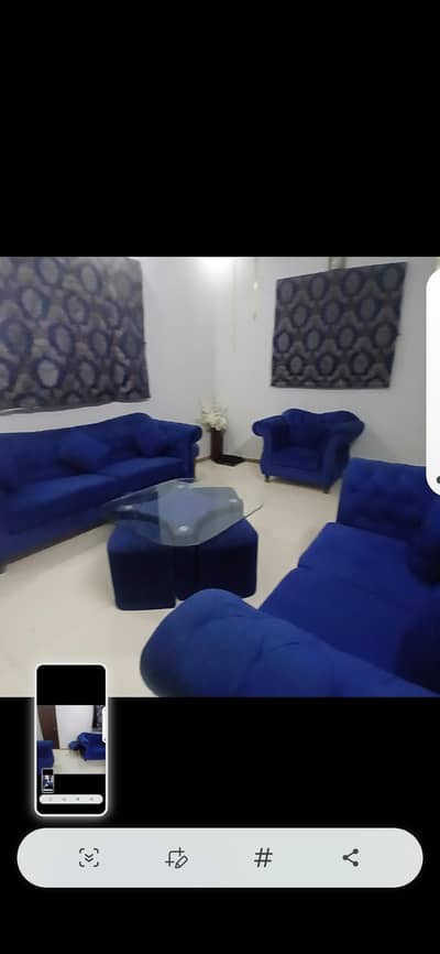 7 seater with 2 stool or centre table