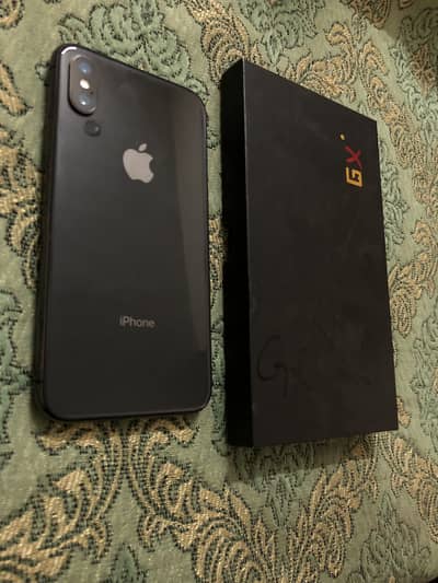 iphone X 256GB ,Official Pta approved (lush condition + free gx panel)