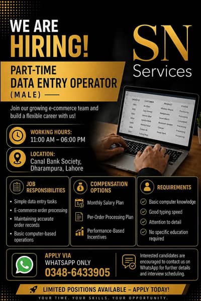 Hiring for job ( Male Only )
