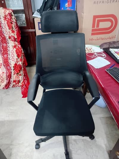 Boss chair with back support with head rest