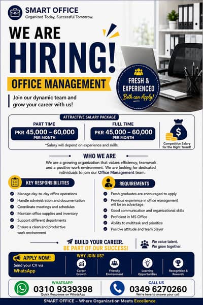 Urgent hiriing for office management