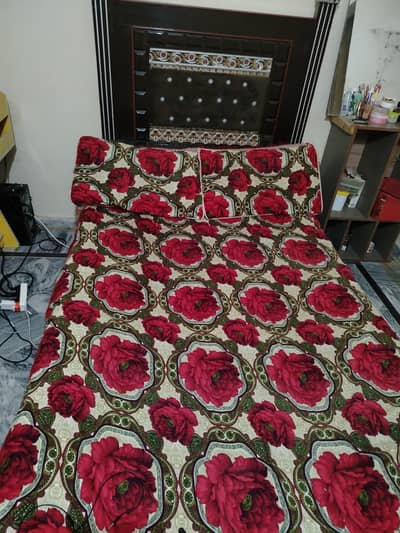 Beautiful Wooden Queen Size Bed – Used, Good Condition