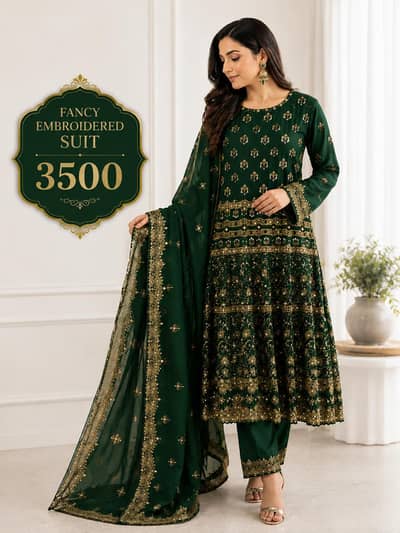 ladies 3 piece embroidered suits collection|Different designs & prices