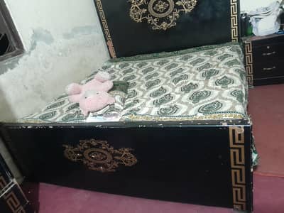 bed with out metress dressing showcase 2 side tables