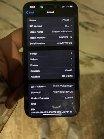 Apple iPhone 14 Pro Max 128gb purple colour