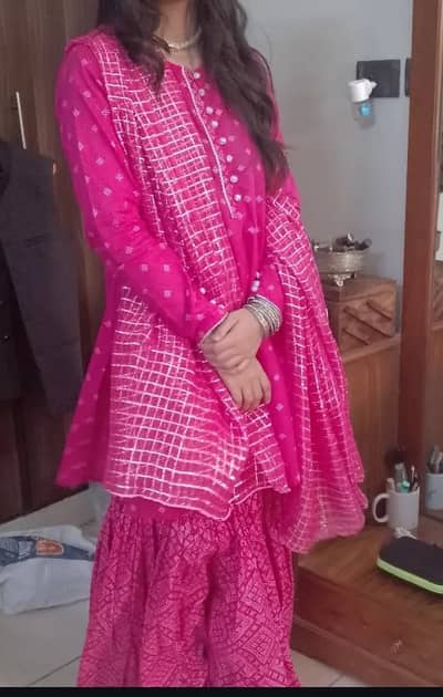 pink shararah dress