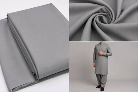 Premium Grey Unstitched Shalwar Kameez for Men | Wash & Wear Suit
