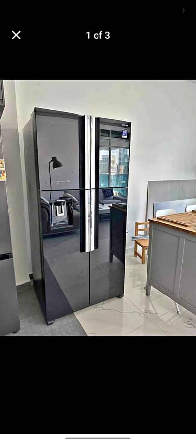 Hitachi Premium Double Door Refrigerator – Black Glass | For Sale