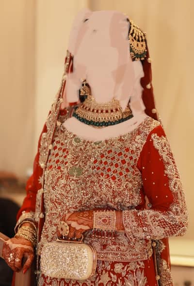 Beautiful Red Heavily Embellished Bridal Lehenga | Wedding Dress