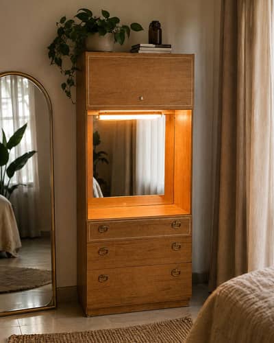 Tall Cabinet with mirror and light