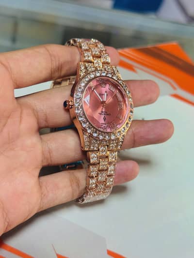Crystal Time Rose Gold Diamond Ladies Watch (Brand New)