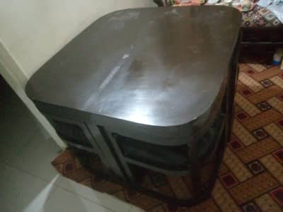 Wooden Dinning Table with 4 Chairs – Good Condition