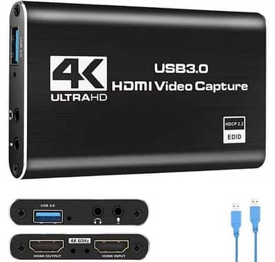 4K USB 3.0 HDMI Video Capture Card with Loop-out & Audio Jack (For Gam