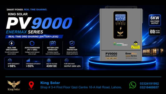 KingSolar EnerMax PV9000 6kW | PV12000 6.5kW Batteryles Solar Inverter