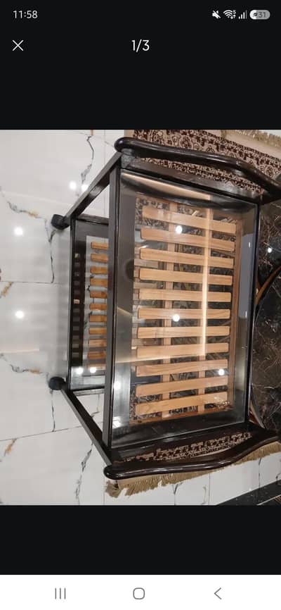 Glass n Wood Food Trolley