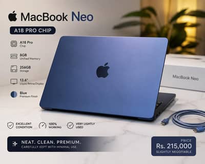  Apple MacBook Neo 13" Blue | A18 Pro | 8GB RAM | 256GB | Like New