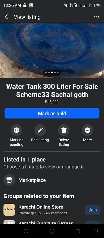 Water tank for sale 300 Liter