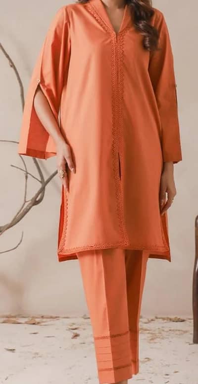 2 piece stitched cambric dyed suit