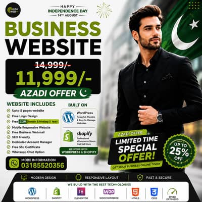 Website Developer | WordPress Shopify Ecommerce Website Freedom Offer!