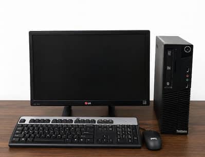 Lenovo desktop with LG 22 inches LED , HP keyboard, mouse.