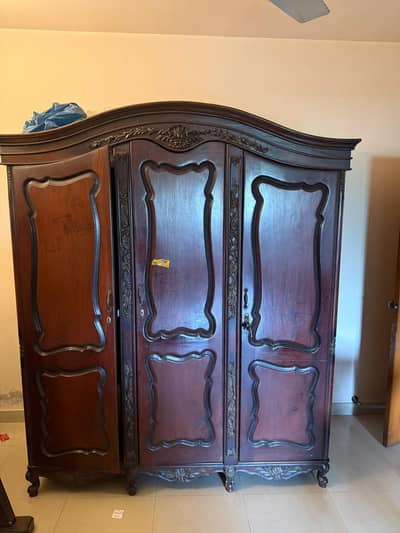 bed set with side tables dresser n cupboard