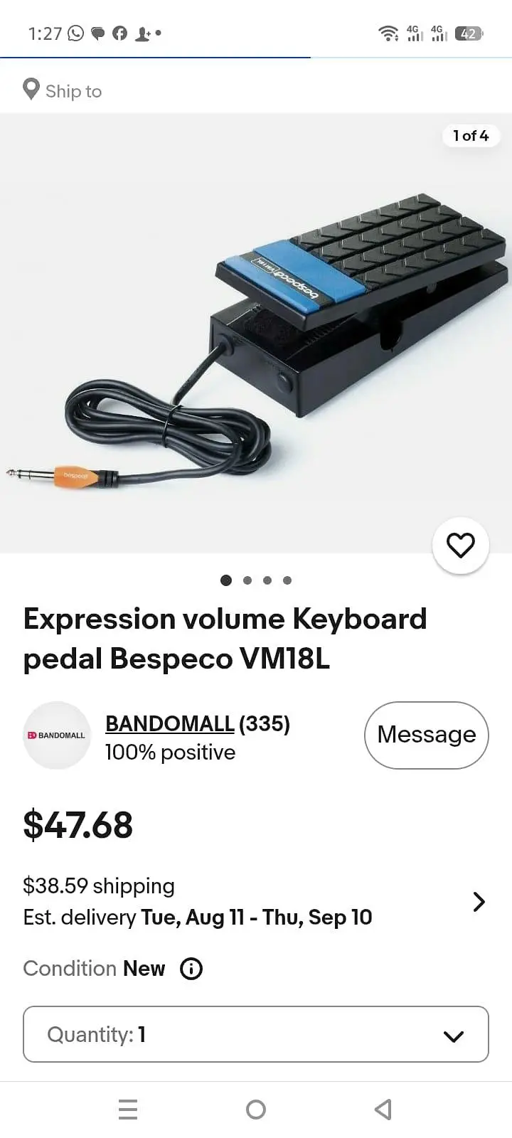 vm 18L Bespeco pedal for sale — photo 2