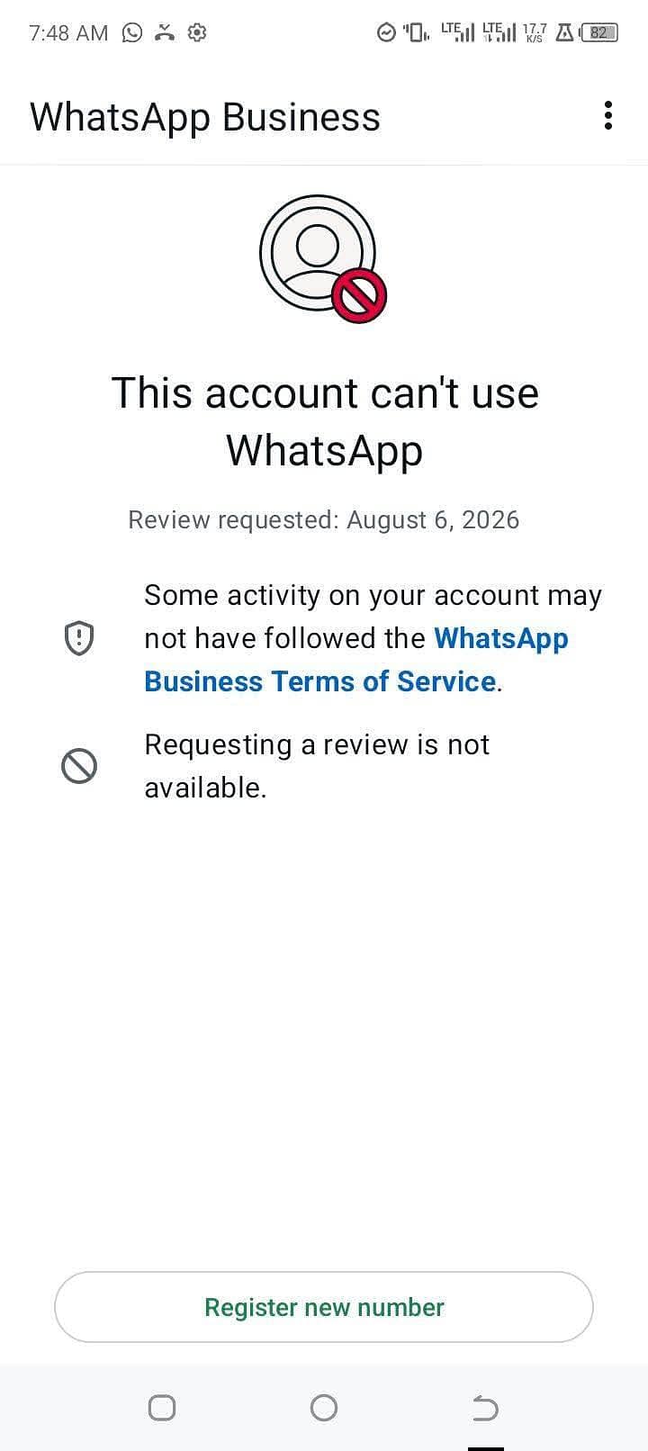 Whatsapp ban solution 1