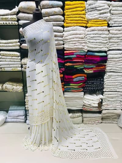 pure china crinkle saree