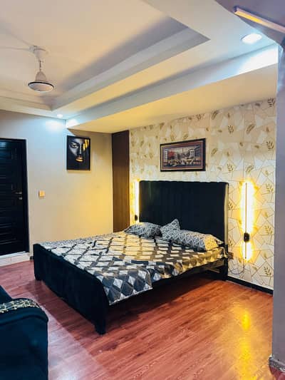 1bed luxury studio furnished ground floor apartment available for rent in bahria town phase 1 saburbia heights