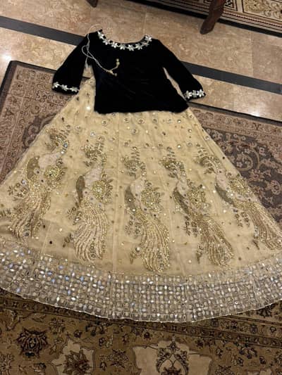 lehnga with velvet shirt