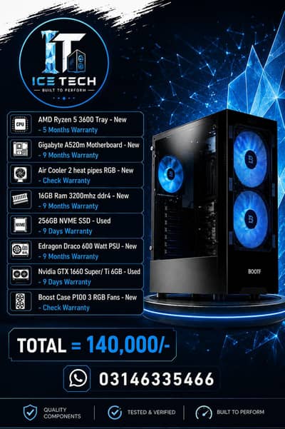 gaming pc ryzen 3600 with 1660 super
