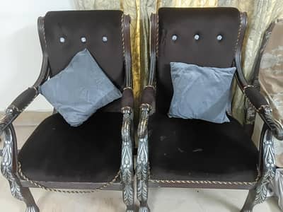2 Coffee chairs and 1 table with mirror