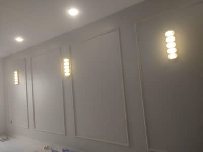molding paneling wallpaper available all Karachi service's offer