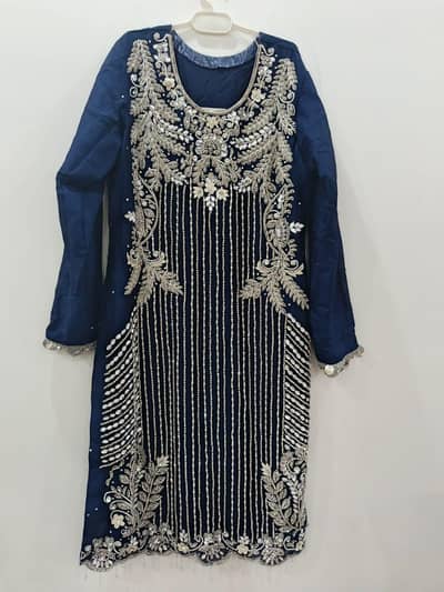 Heavy Shirt on khaadi net with Banarsi farshi lehnga