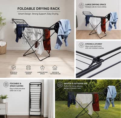 Folding Cloth Dryer Stand White Premium Quality