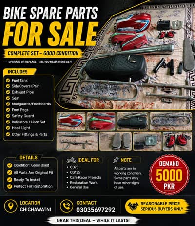 Honda cg 125 original parts available good condition