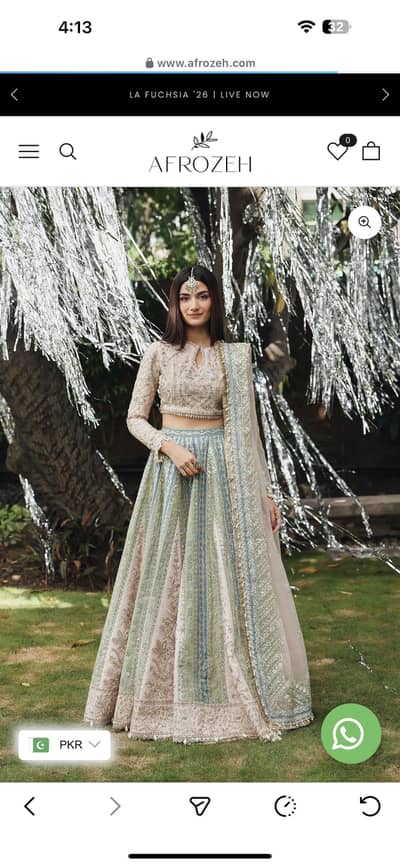 branded lehnga worn only once for few hours