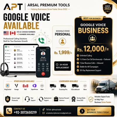 GOOGLE VOICE PERSONAL AND BUSINESS AVAILABLE loadboards & other dialer