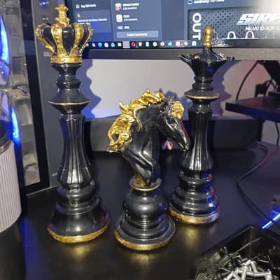3 Piece Decoration Set, King, Queen and Knight