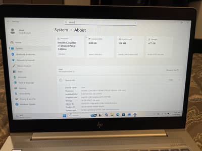 Hp Elite book core i7 8 generation