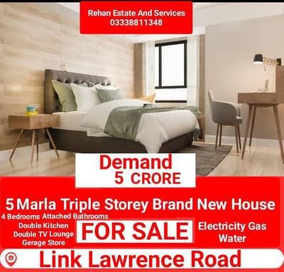 6 Marla Brand New Tripple Storey House For Sale At Link Lawrence Road