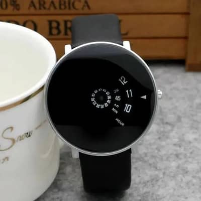 Stylish Black Leather Strap Analogue Watch - Brand New (CoD Available)
