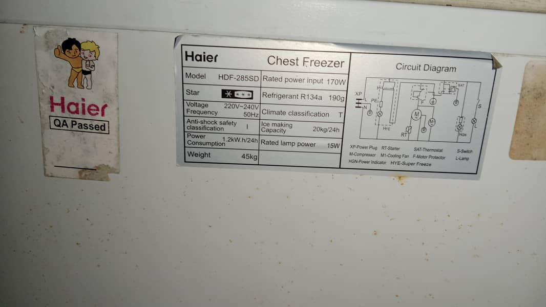 Haier deep freezer 6