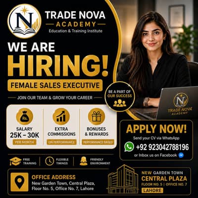 Female Sales Executive Required – Trade Nova Academy