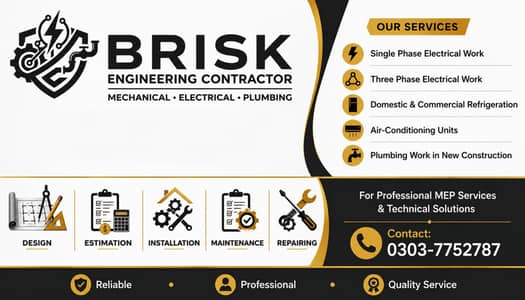 HVACR - Electrical - Plumbing works