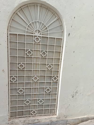 Iron Window with Double Glass Panels