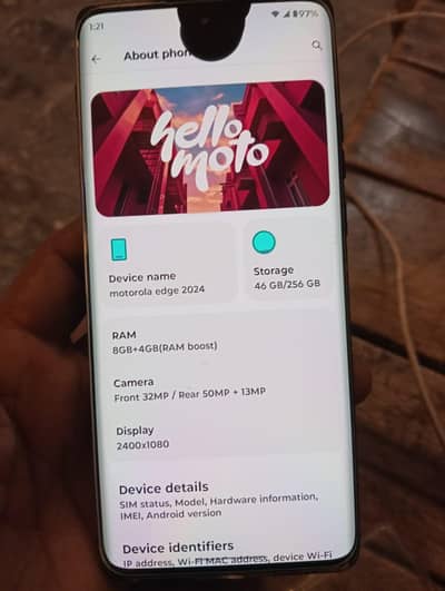 Motorola Edge 2024 pta approved dual sim 03437574476