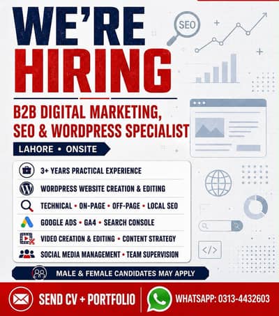 Digital Marketing Expert , Seo Expert required