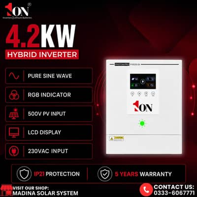 1ON, 4.2Kw, 6KW, 6.2kw, 8Kw, 11Kw Hybrid Solar Inverters Bult In WiFi