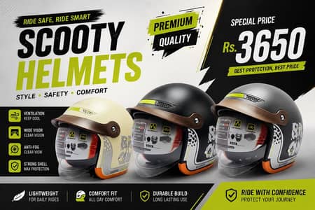 Half Face / Open Face Helmets Scootie Bikes